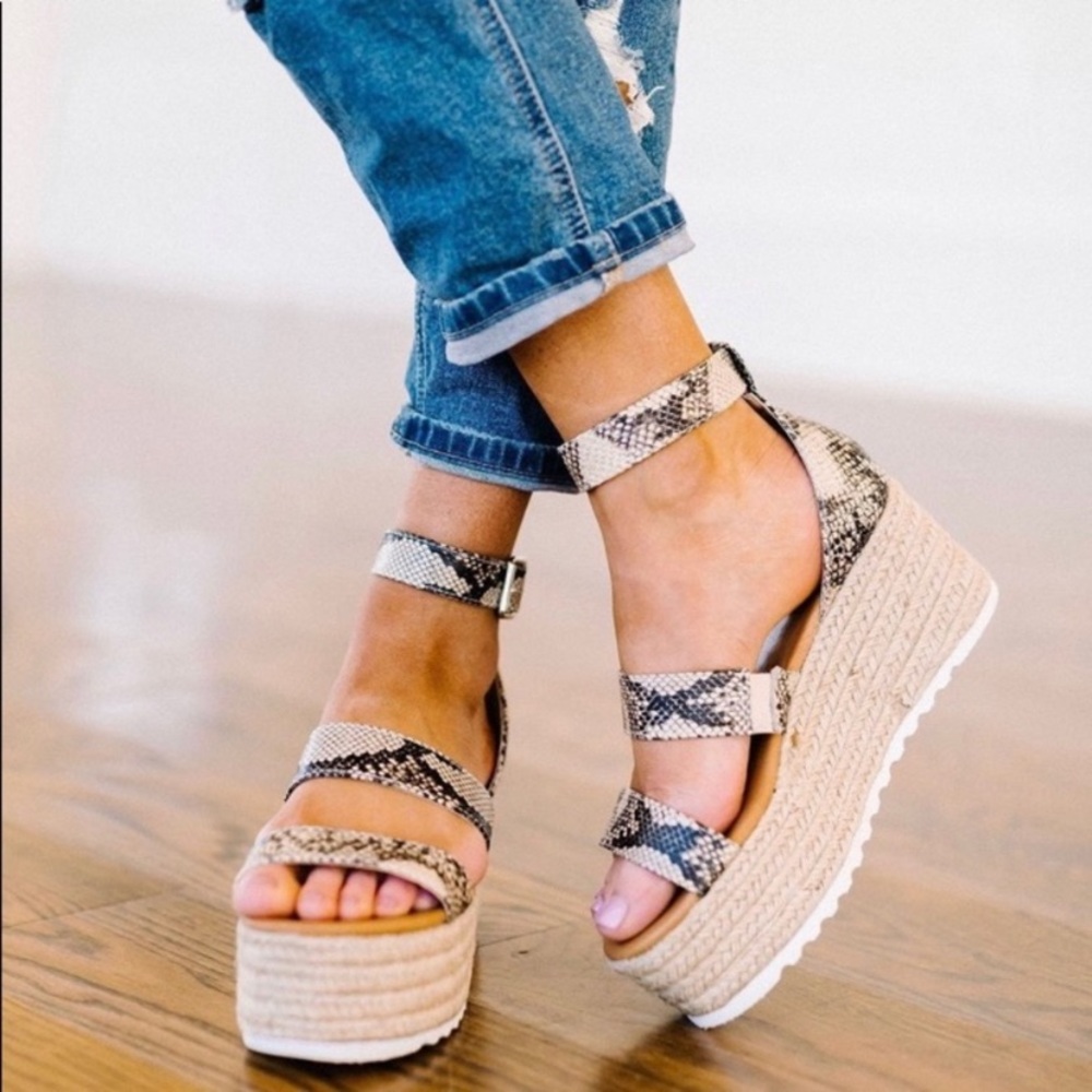 Snakeskin Platform Heels